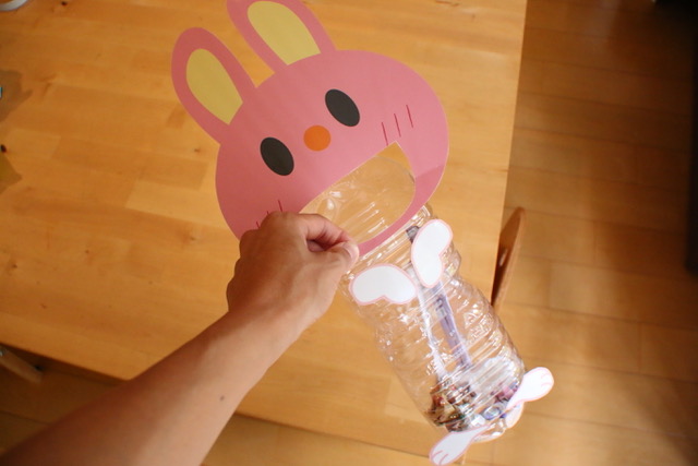 子供が自主的に捨てる かわいいゴミ箱の作り方 型紙 ペットボトル工作 ひらめき工作室